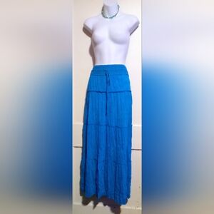 🛍️ BUNDLE ONLY 🛍️St. John's Bay Vibrant Blue Tiered Boho Maxi Skirt
